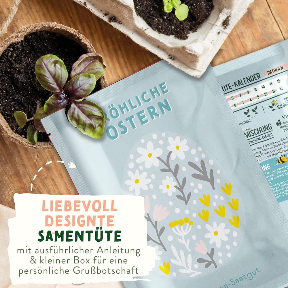 Graines de prairie de fleurs sauvages | Graines de fleurs de cadeau de Pâques, graines d'herbe de Pâques | Graines de fleurs de Pâques et cadeaux de Pâques pour les enfants | Graines de fleurs sauvages | Des paquets de graines pour une prairie de fleurs sauvages