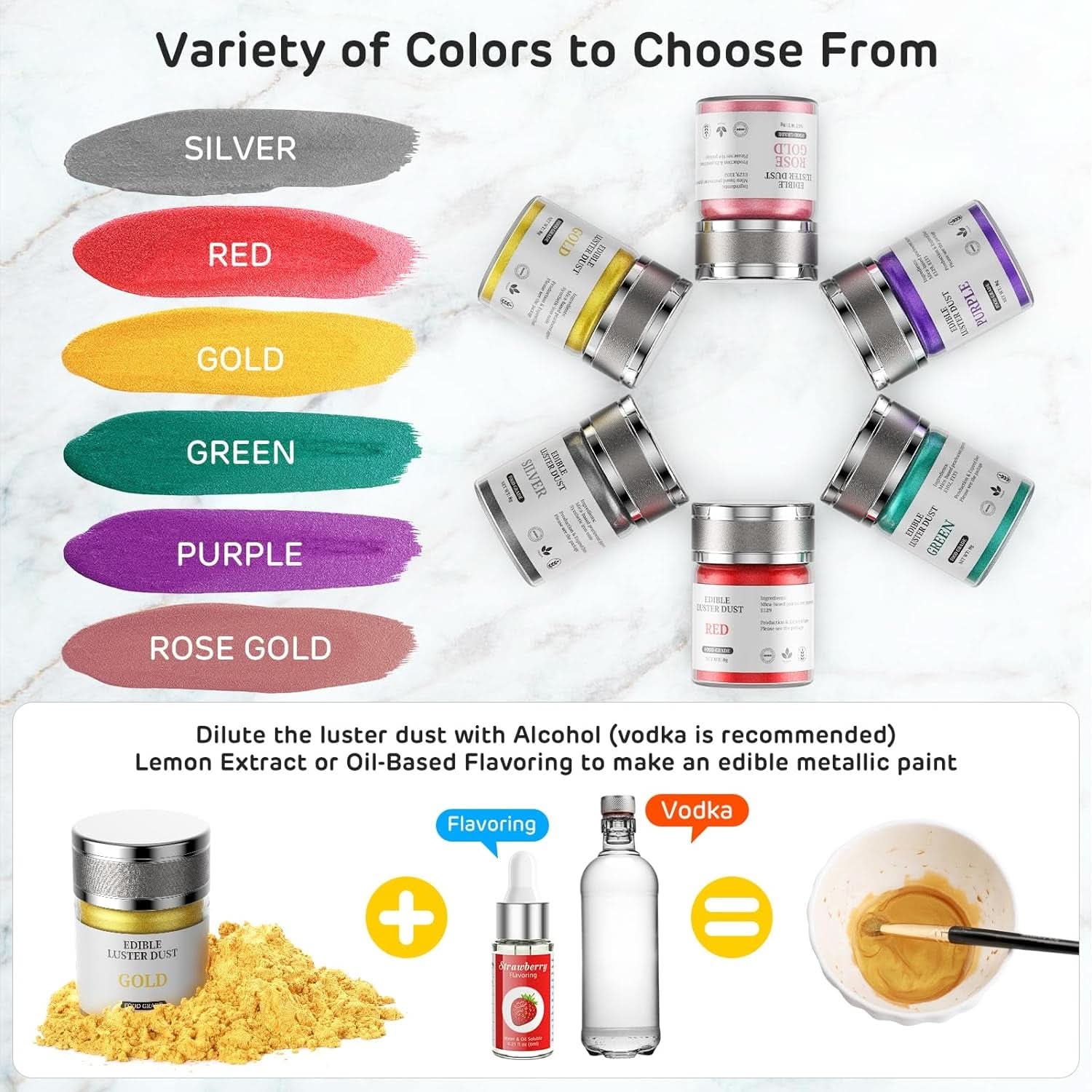 Paillettes alimentaires, 8 grammes Glitter Naty Shop