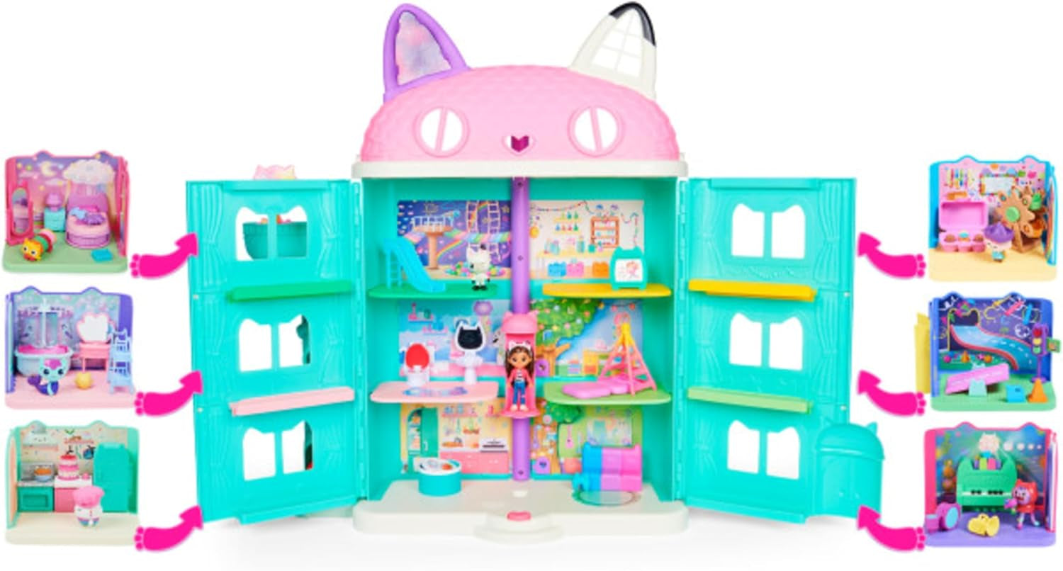 DREAMWORKS GABBY'S DOLLS HOUSE – Ensemble de jeu de chambre de luxe, salle de fête Kitty Narwhale, meubles et accessoires à thème, à partir de 3 ans