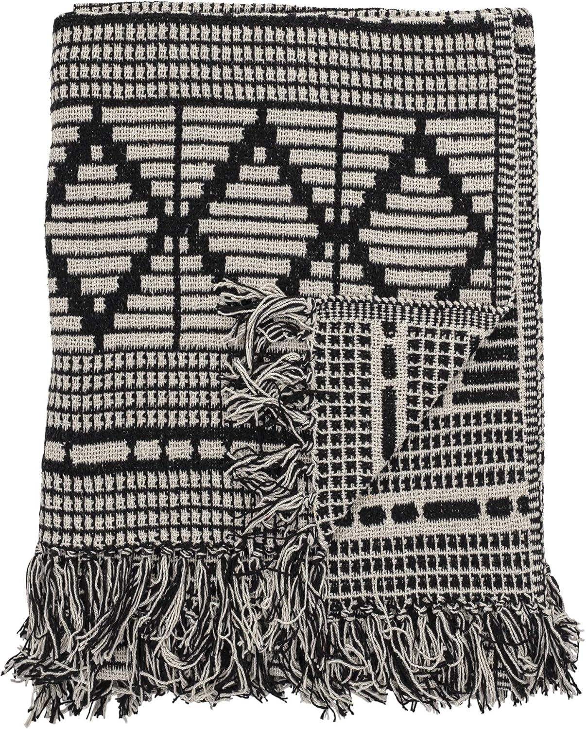 Bloomingville Couvre-lit, noir, coton, 160cm Bloomingville Lits et Couvertures Noir 160cm