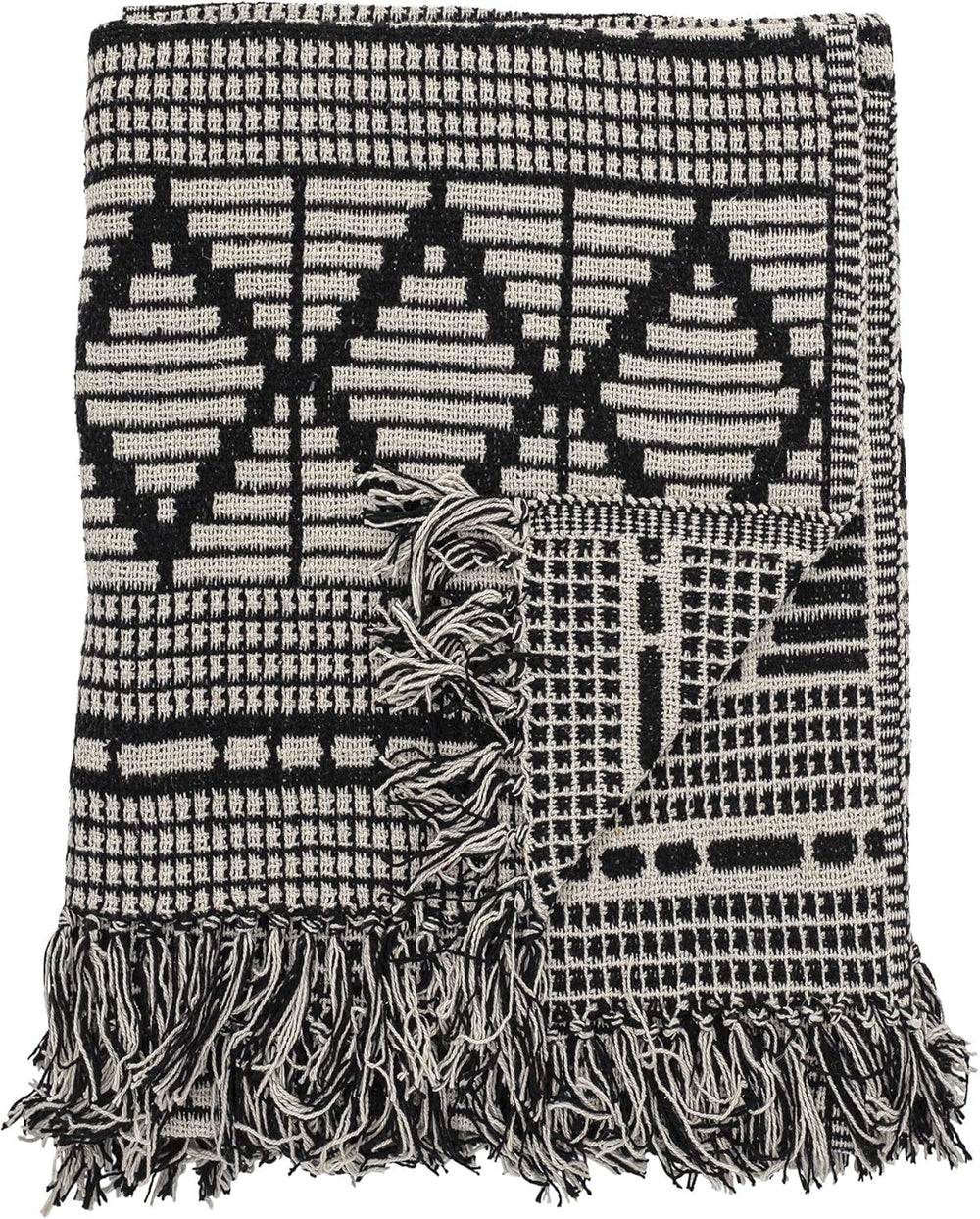 Bloomingville Couvre-lit, noir, coton, 160cm Bloomingville Lits et Couvertures Noir 160cm