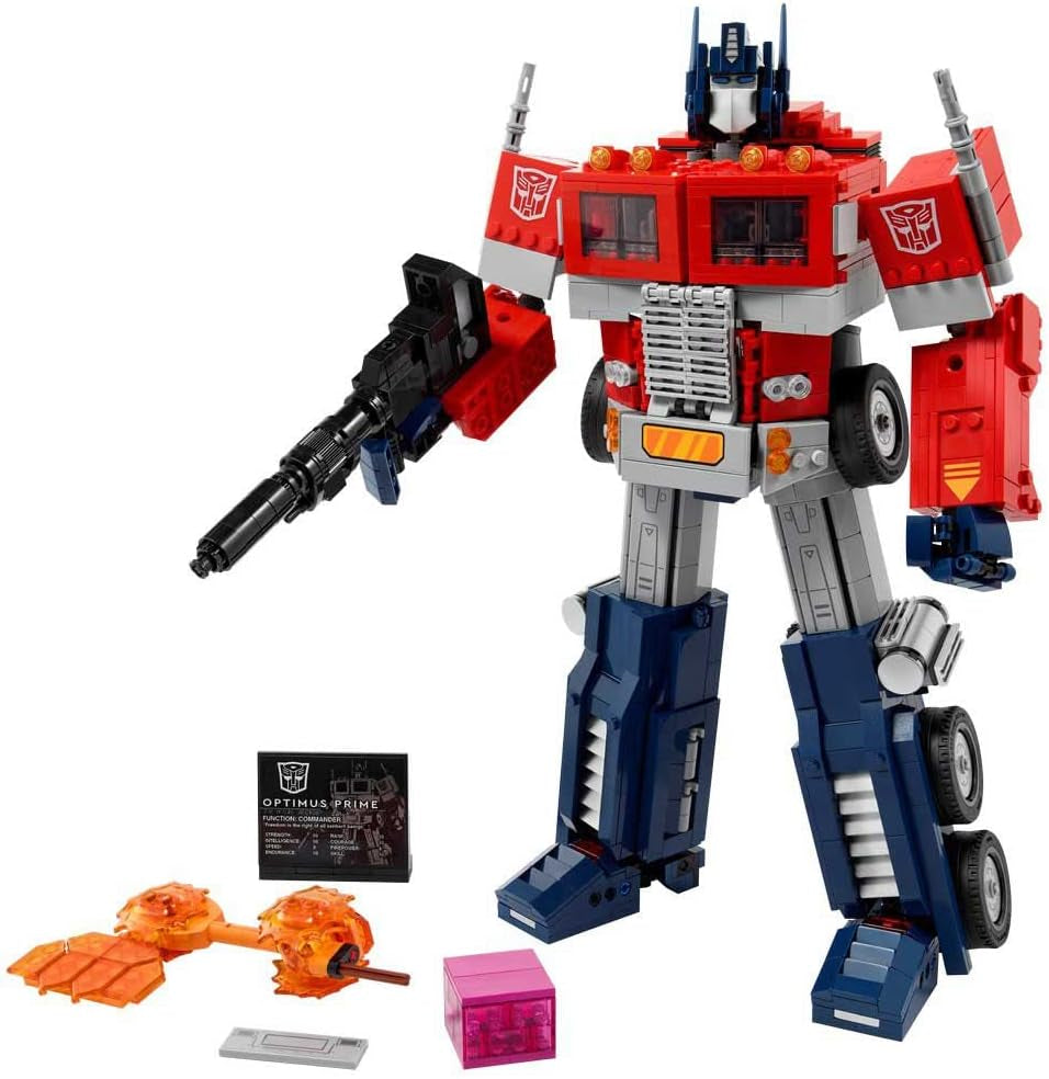 LEGO 10302 Icons Optimus Prime Set, figurine robot 2 en 1 et camion modèle, kit de modèle de jouet Transformers pour adultes, cadeau d'anniversaire ou de Noël pour hommes, femmes, elle et lui Ensembles de construction Besuche den LEGO-Store