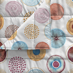 Linge de lit italien couette d'été basique, microfibre imprimée, 250X240Cm, cercle Quilts et couettes Naty Shop