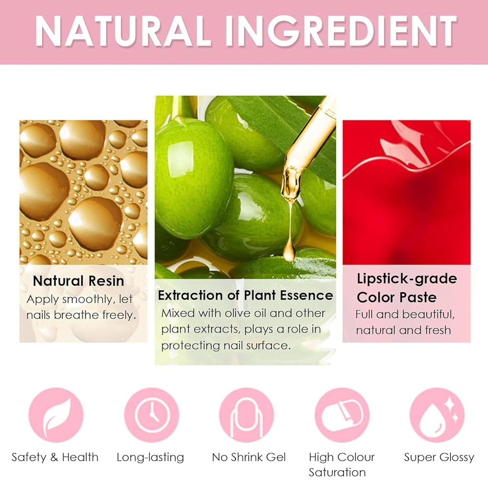 Ensemble de 6 vernis à ongles – Vernis à ongles rouge vif longue durée à séchage rapide – Vernis à ongles non toxique à base d'eau pour salons de bricolage, cadeau de manucure (couleur A)