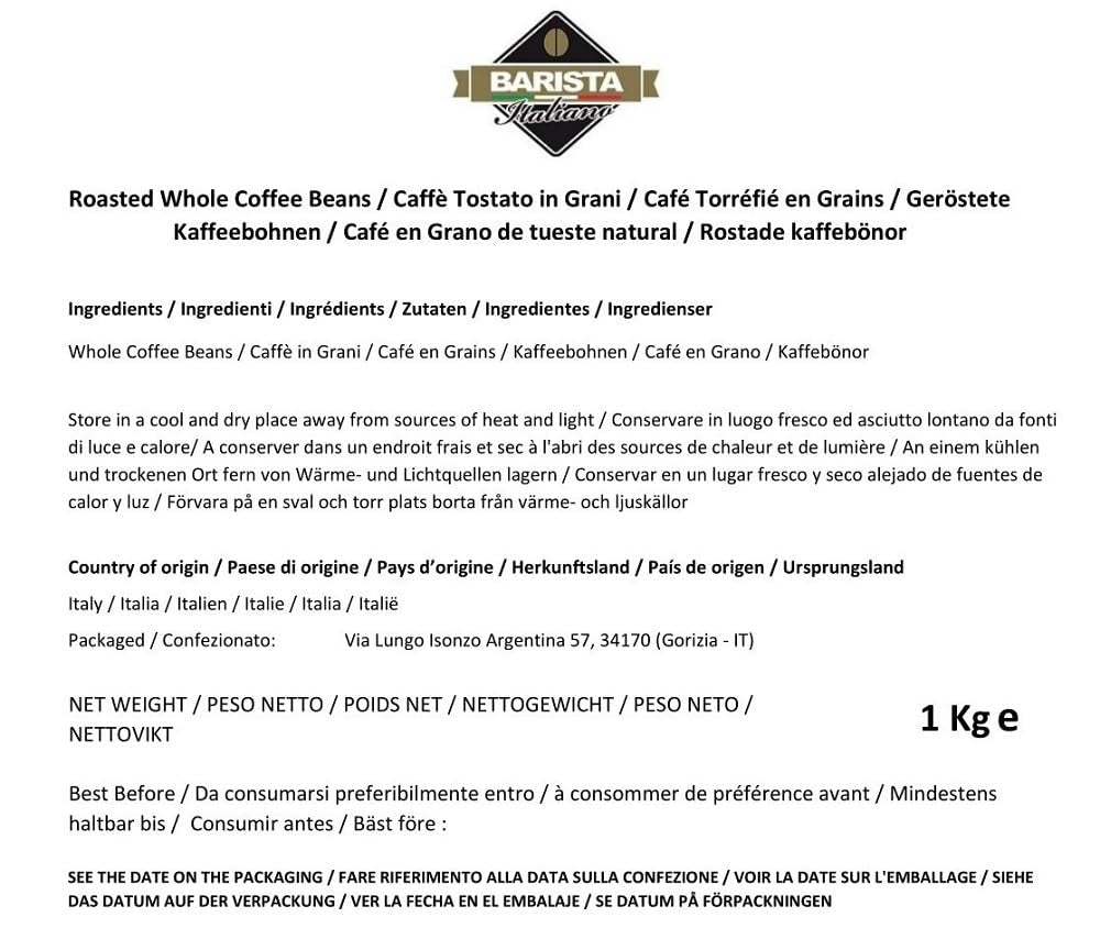 1 kg de café en grains (INTENSO NAPOLETANO)