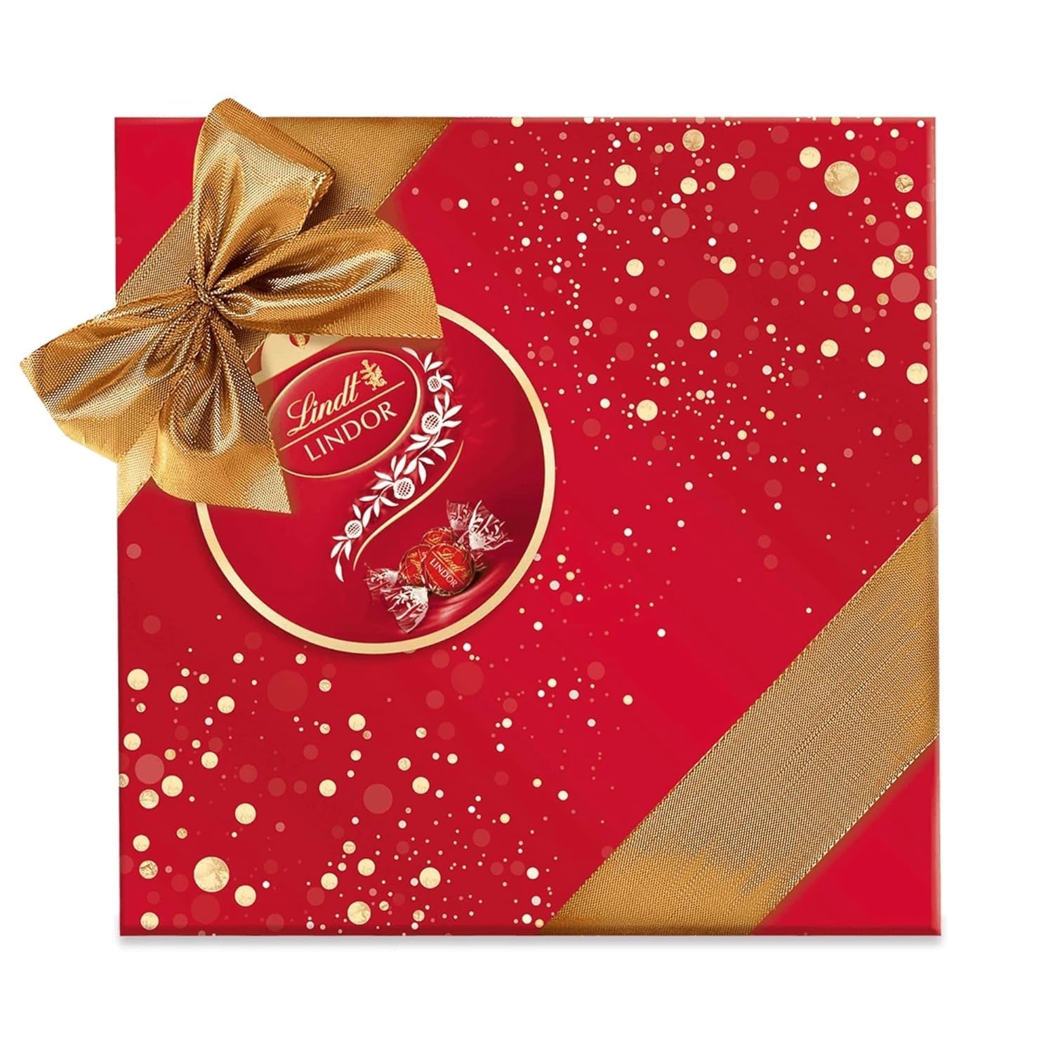 Lindt Chocolate LINDOR Mixture Silver, 26 sfere din ciocolata cu umpluturi diverse, 325 grame Bomboane de Ciocolata Naty Shop Ciocolata cu lapte - ambalaj cadou (375 grame)