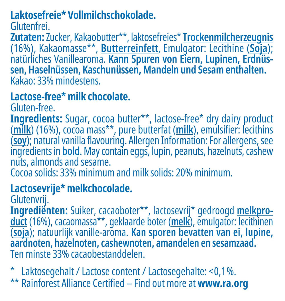 CHOCOLAT frankonia Chocolat au lait entier sans lactose ni gluten, 100 g