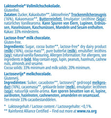 CHOCOLAT frankonia Chocolat au lait entier sans lactose ni gluten, 100 g