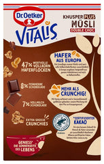 Dr. Oetker Vitalis KnusperPlus Double Chocolate : Muesli croustillant au chocolat au lait et noir, paquet de 7 (7 x 450g)