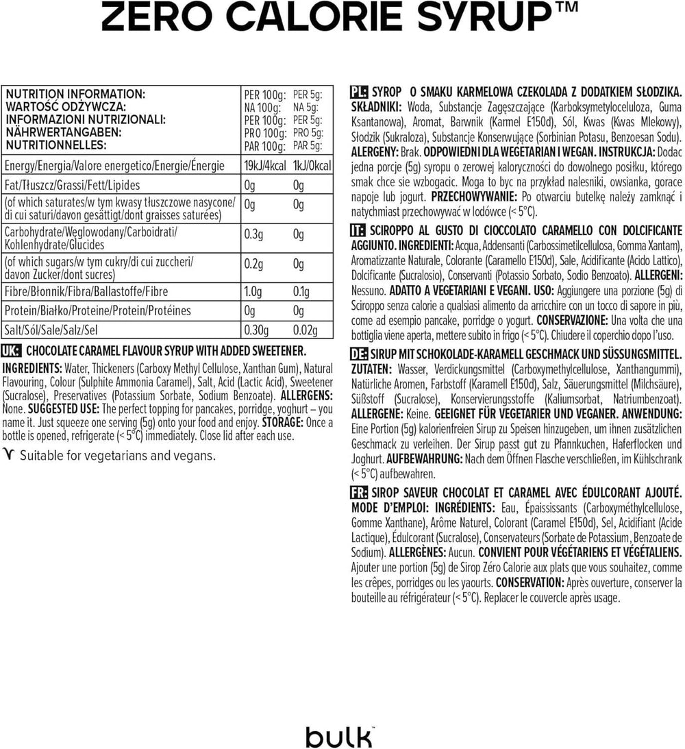 Sirop en vrac sans sucre, chocolat caramel, 400 ml Édulcorants Naty Shop