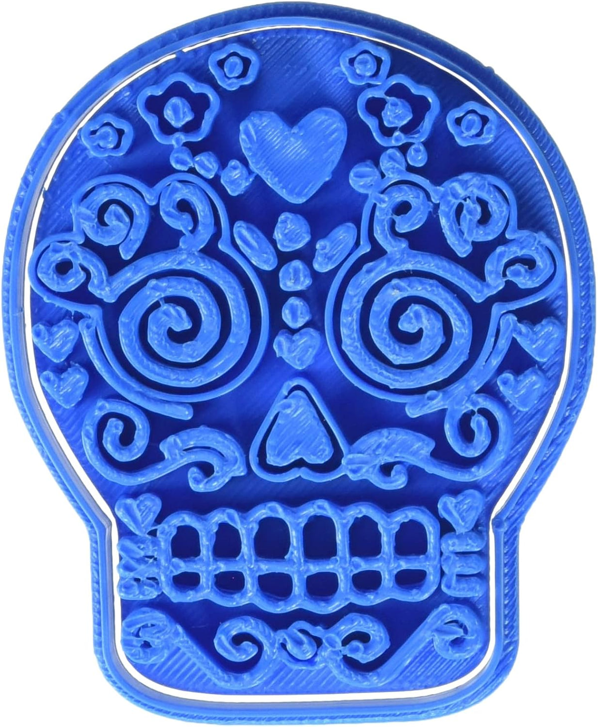 Biscuits aux chips mexicains crâne d'Halloween bleu 8 x 7 x 1,5 cm