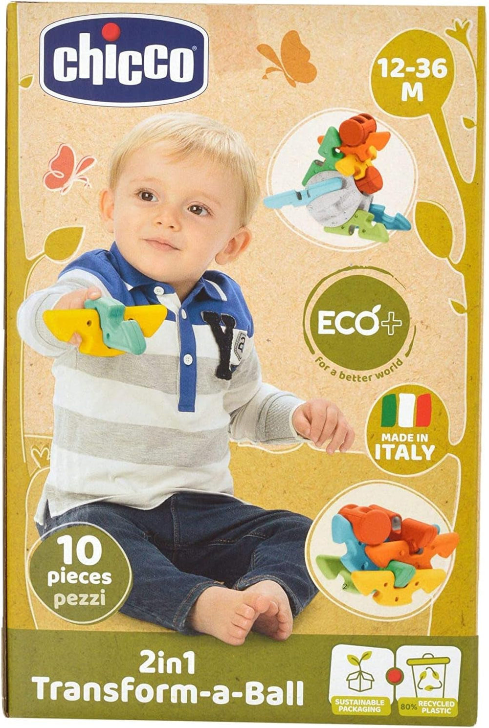 Chicco Première balle créative 2 en 1 pour bébé - Eco+ 12-36 mois Jouets pour bébé Naty Shop