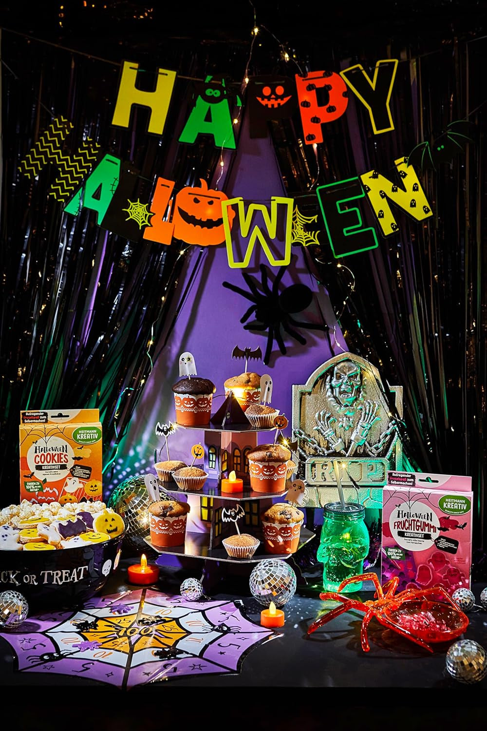Ensemble de recharges colorées pour biscuits et boissons d'Halloween HEITMANN KREATIV