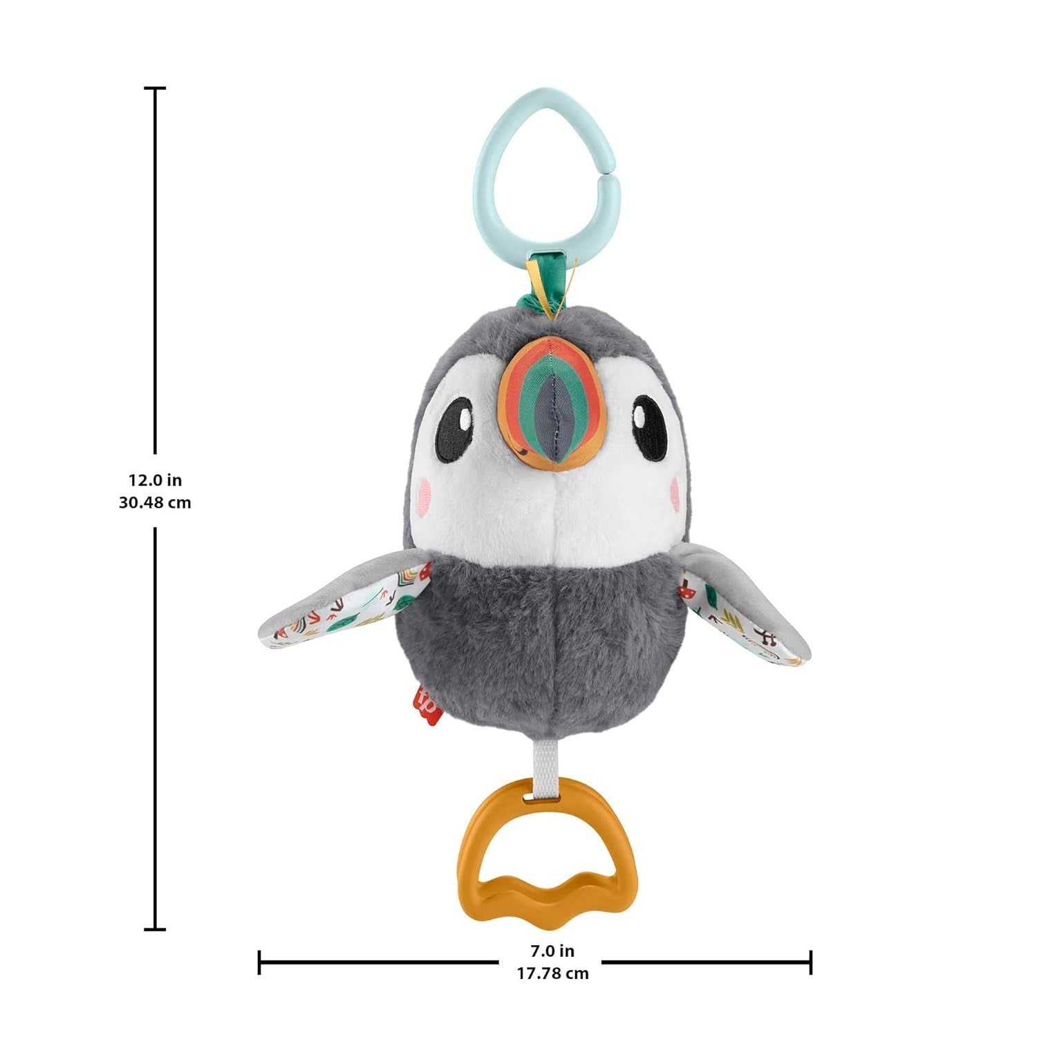 FISHER-PRICE Flap & Go Toucan - La peluche pour poussette favorise la motricité fine et les capacités sensorielles des nouveau-nés dès la naissance HNX66 Baby Toys Naty Shop