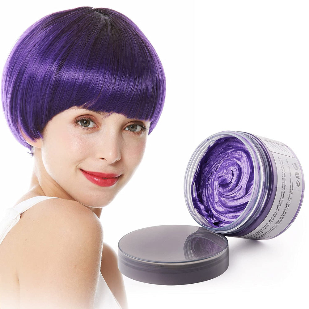 Coloration capillaire, teinture capillaire temporaire, teinture capillaire gris argenté 4,23 oz, teinture capillaire temporaire pour fête, cosplay et Halloween (gris argenté) Naty Shop Purple Hair Dye