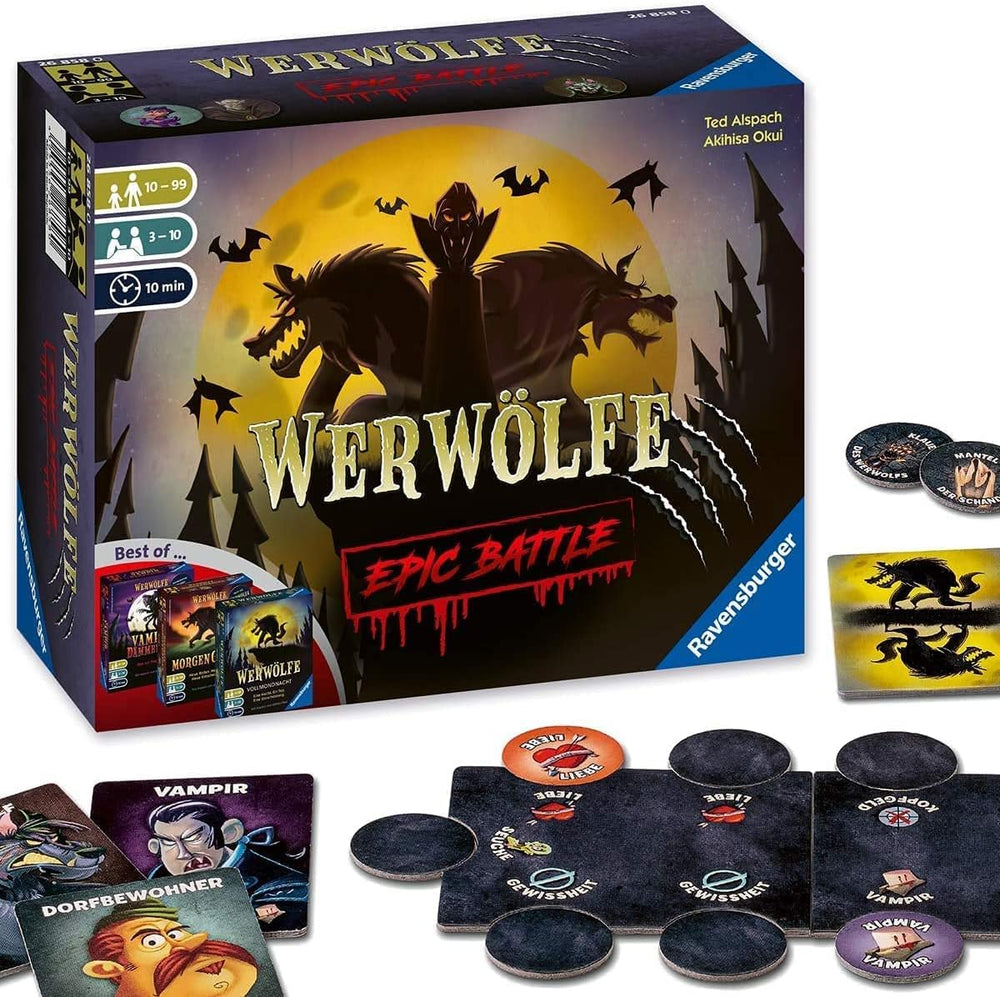 Ravensburger 26703 Jeu de société Loups-garous Pleine Lune Nuit 9 ans et plus Série de jeux d'action pour 3 à 10 joueurs