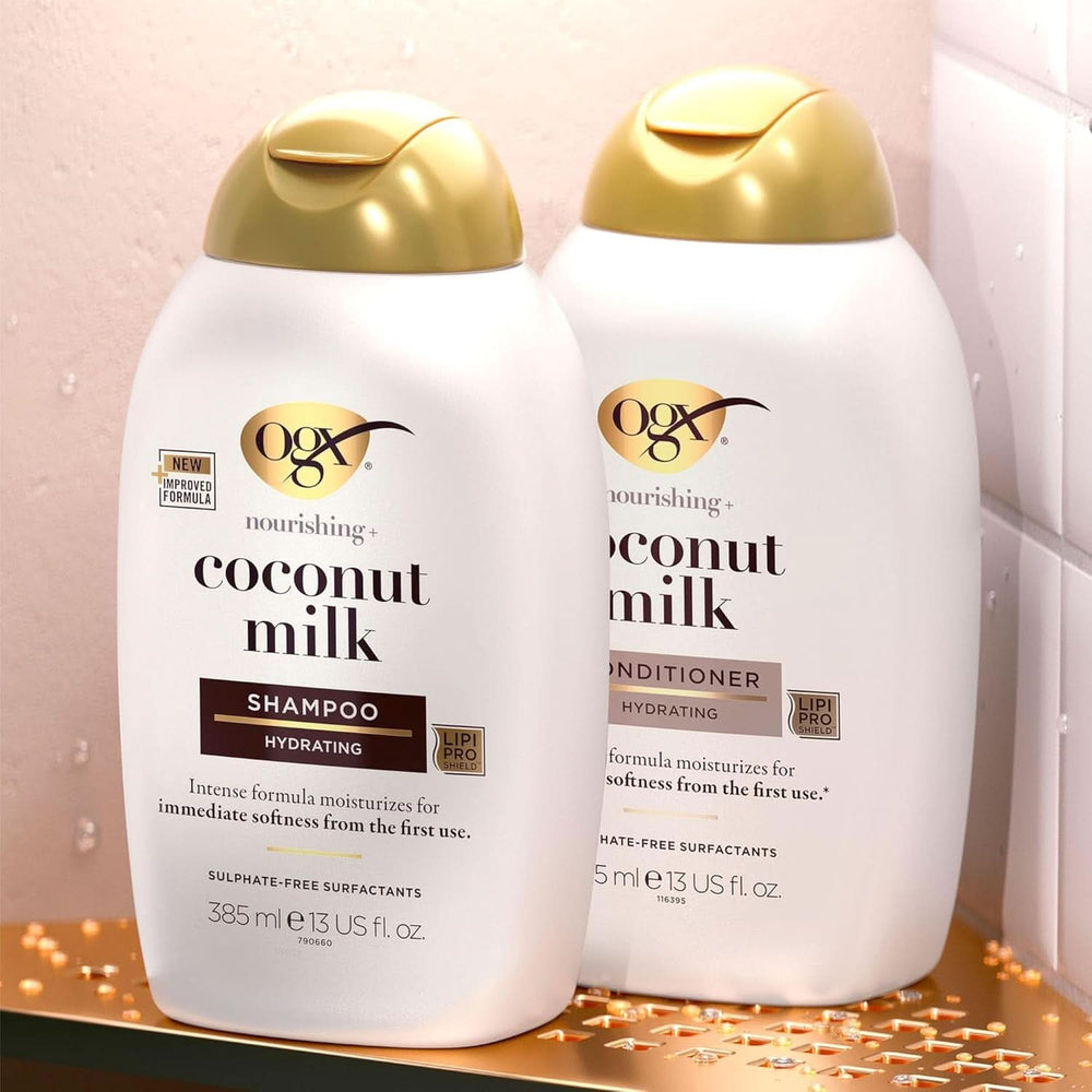 Shampoing au lait de coco OGX (385 ml), effet hydratant Douche et bain Naty Shop