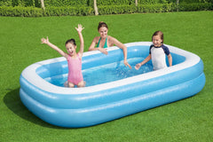Piscină familială, 262 x 175 x 51 cm și 54005 Piscină familială transparentă gonflabilă, 201 x 150 x 51 cm - Verde