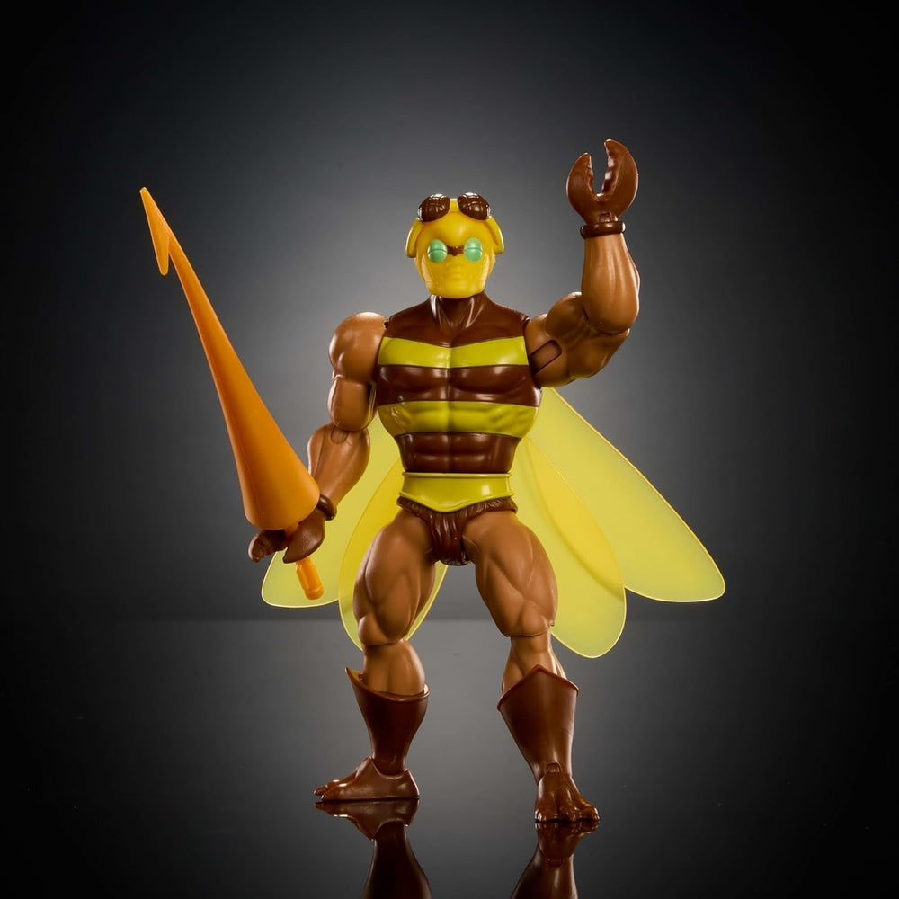 Figurine d'action Masters of the Universe Origins Buzz-Off de la collection de dessins animés, environ 14 cm de haut, de la télévision des années 1980, Bee Leader avec des ailes et des lunettes avec Javelin, JBM88 Figurines Naty Shop
