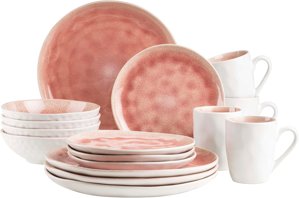 MÄSER 934111 Series Frozen, Set de Cuisine en Céramique pour 4 Personnes, Service Combiné à 16 Personnes avec Formes Organisées, dans un Service de Cuisine à Bière, Berry