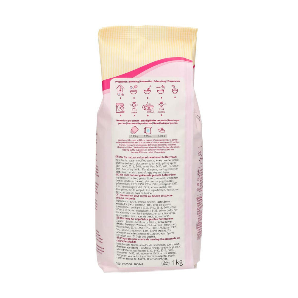 Funcakes Mix Für Buttercreme: Einfach Zu Berübenen, Cremig, Perfekt Zum Dekorieren, Abdecken Und Füllen Von Kuchen, Belag Auf Cupcakes, Halal., 1 Kg Mélange pour la pâtisserie et la cuisine Naty Shop