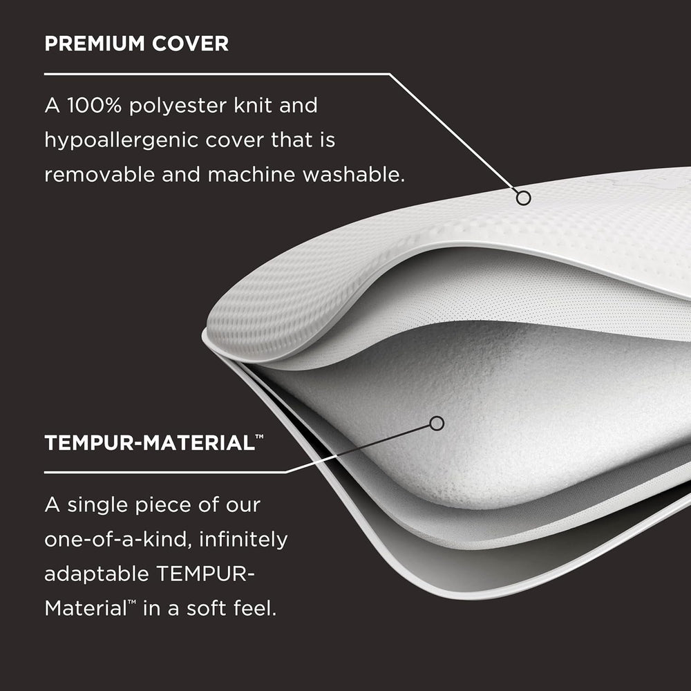 Oreiller Symphony TEMPUR-PEDIC Fabriqué en mousse à mémoire de forme, Luxueux, Doux, Standard, Blanc Oreillers standard Naty Shop