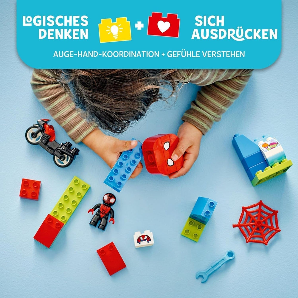 LEGO DUPLO Marvel Spins Motorcycle Adventure, Fantasy Playset pour la série TV Spidey et ses super amis, jouet éducatif à construire et à reconstruire pour les enfants de 2 ans et plus 10424 Jeux de construction Besuche den LEGO-Store