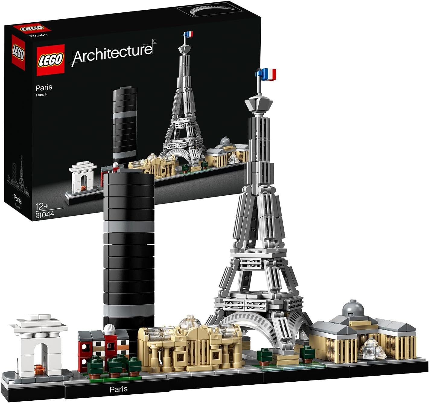 LEGO Architecture Paris, Tour Eiffel, Champs-Élysées et Louvre Kit de modèles, Collection Skyline, Décorations pour la maison et le bureau, Idées cadeaux pour collectionneurs, hommes et femmes 21044 Ensembles de construction Besuche den LEGO-Store Single