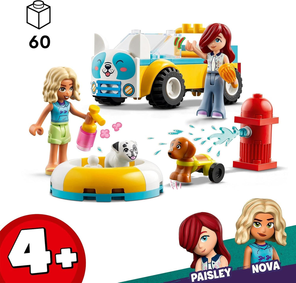LEGO Friends Salon de toilettage mobile pour chiens, ensemble de jeu pour faire semblant de jouer avec des animaux, jouet pour enfants avec 2 figurines et 2 chiens pour filles et garçons à partir de 4 ans, ensemble de toilettage pour chiens 42635 Jeux de construction Beuche den LEGO-Store