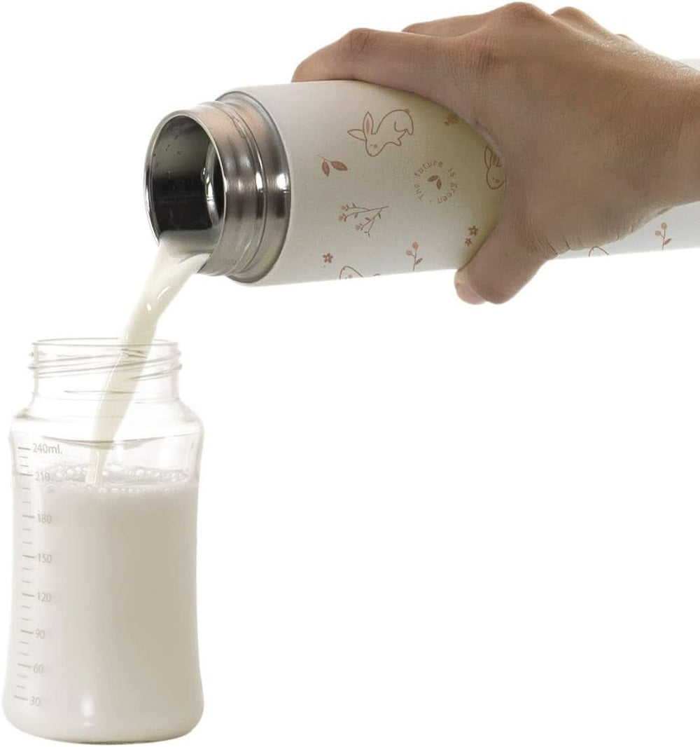 Miniland NATUR THERMOS BUNNY - thermos, 450 ml pour alimentation bébé, multicolore Accessoires Alimentation et Allaitement Bebe Naty Shop