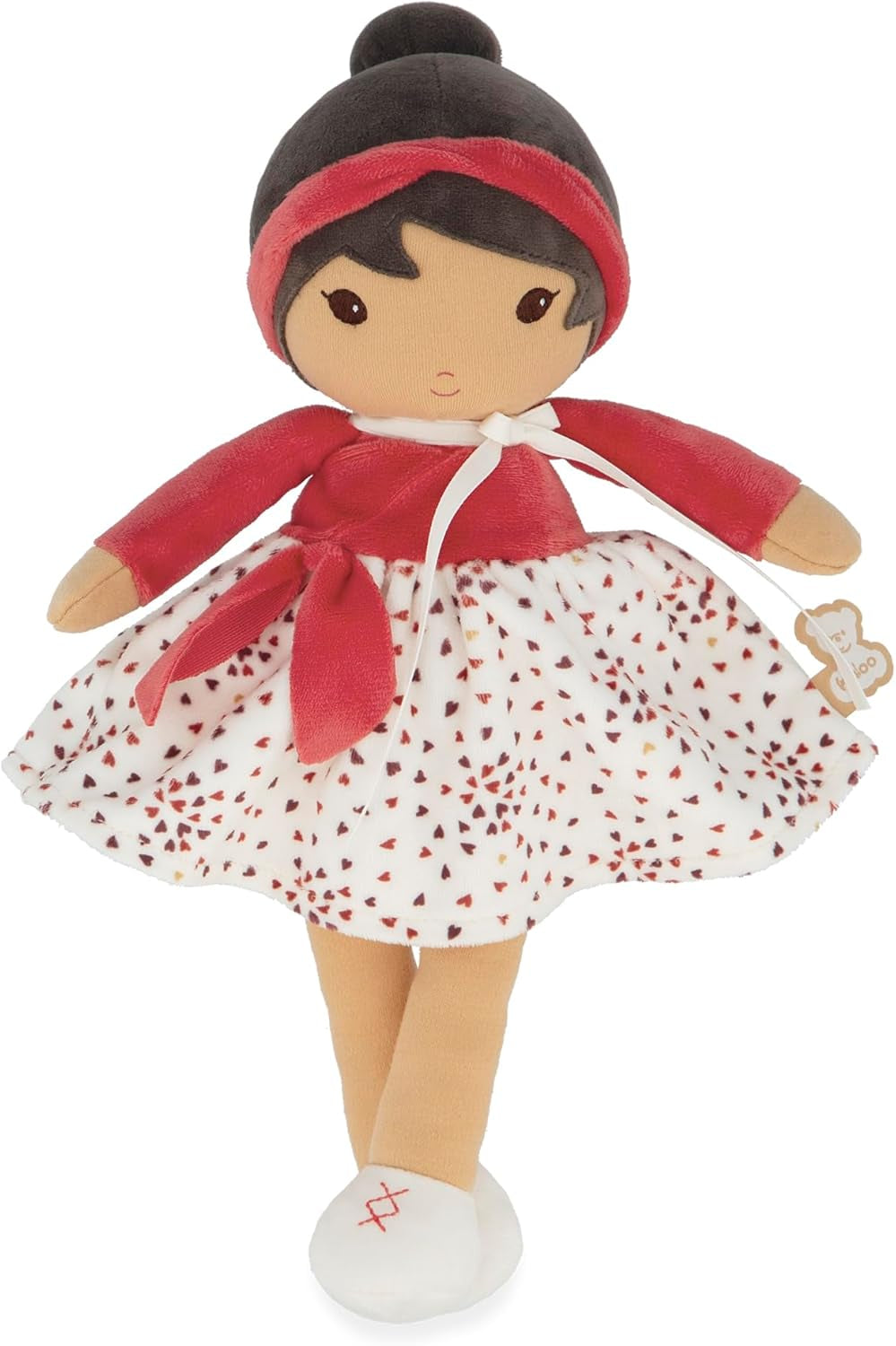 KALOO - Tendresse – Meine 1. Puppe aus Amandin-Stoff – Stoffpuppe 25 cm – Rosa aus Chiffon – Matte Haut – schöne Geschenkbox und Band personalisierbar – ab der Geburt K200004