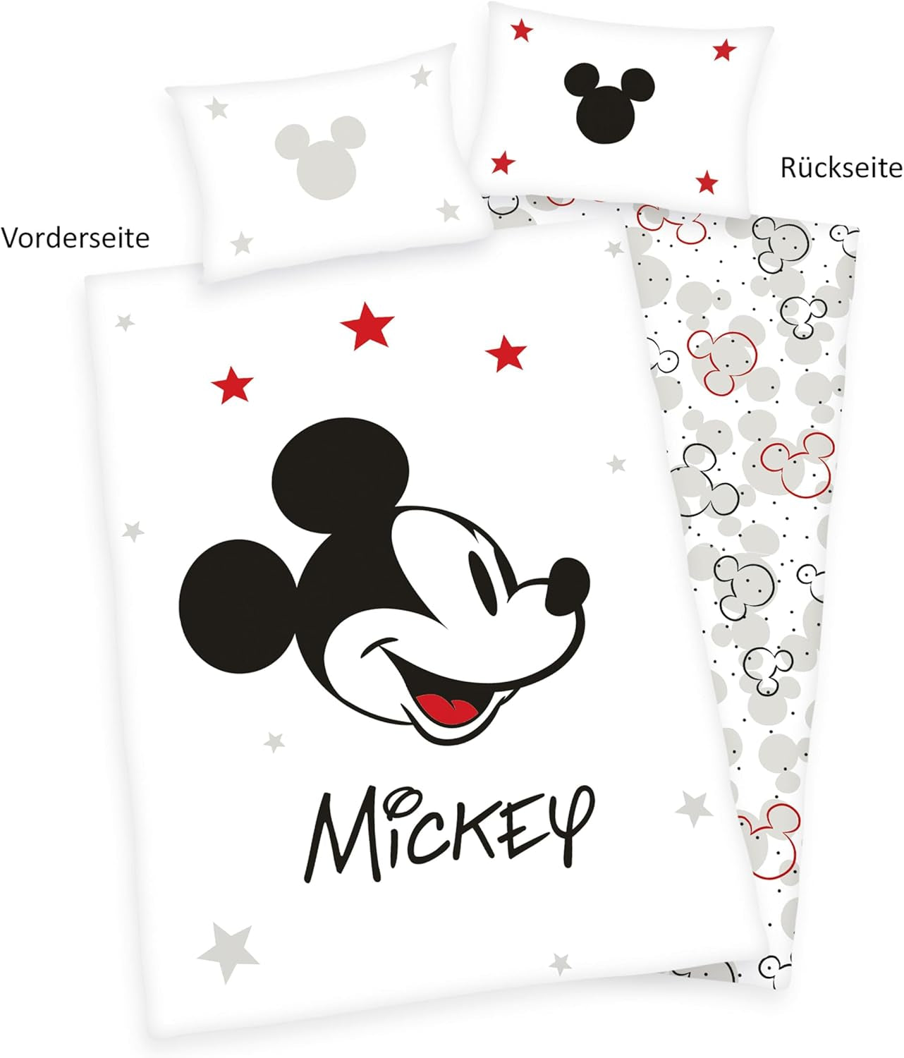 Linge de lit Mickey Mouse, réversible, 100% coton Linge de lit - enfant Naty Shop