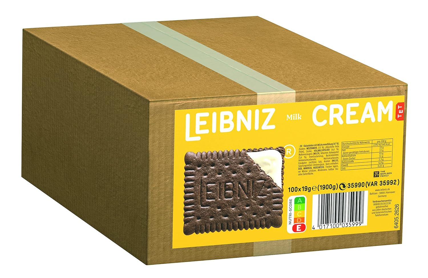 LEIBNIZ Biscuits au Beurre Original - Grand Paquet de 3 Biscuits au Beurre Emballés Individuellement (96 x 15g)