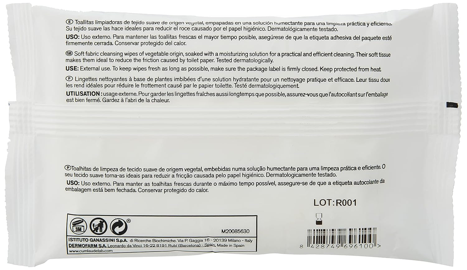 Lab - Lingettes périanales, Lingettes nettoyantes humides pour l'hygiène périanale, Provitamine B5, hydratantes, hypoallergéniques, sans paraben ni alcool, testées dermatologiquement - 15 pièces