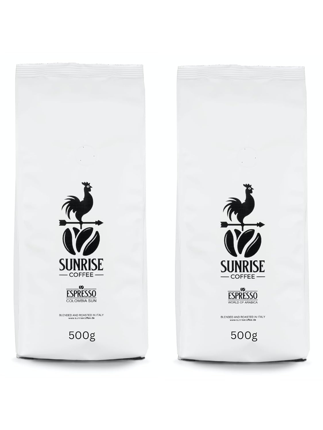 Probierset Espressobohnen 500g Colombia Sun et 500g World of Arabica Ganze Bohnen Geschenk-Set, mittelkräftig geröstet, 1kg