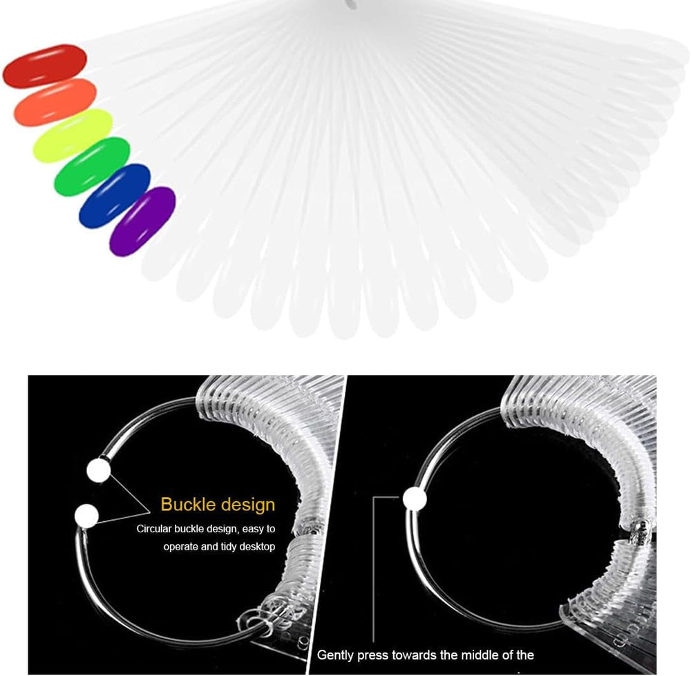 100 outils de nail art, pochoirs de nail art, tête ronde transparente et outils de ballet de couleur naturelle, livrés avec 2 autocollants numériques à paillettes 1-100