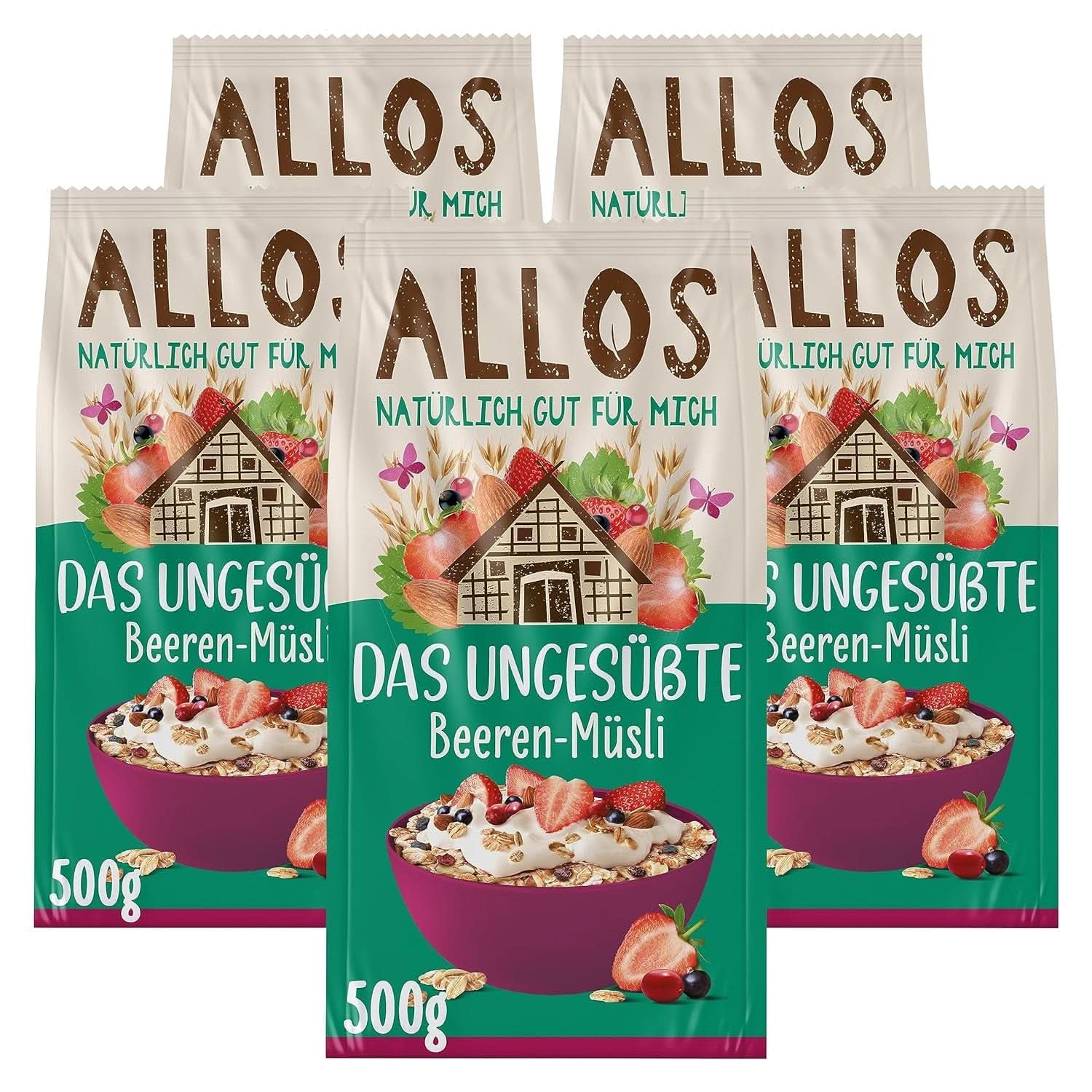 Allos, muesli aux baies non sucré, pack 5 x 500 grammes Céréales Naty Shop Baies