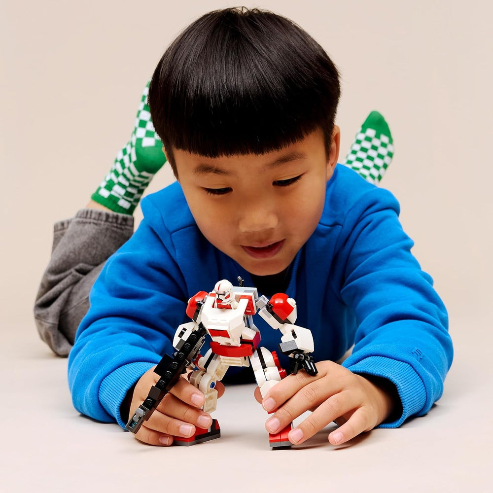LEGO Star Wars 75448 Klon-Schocktruppen Mech - Bewege­liche Actionfigur mit Blastergewehr & Minifigur - Modellbau für Kinder - Geschenk für Jungen ab 6 Jahren & Star-Wars-Fans