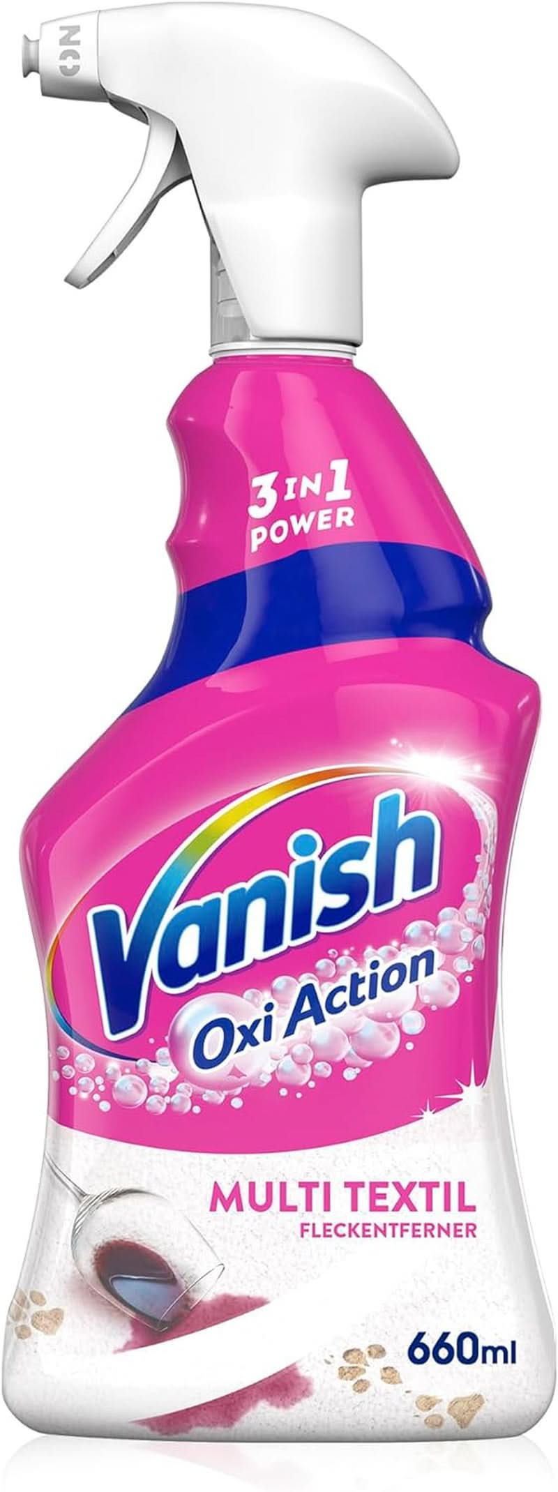 Vanish Oxi Action Multi - Spray Détachant Textile - 660 ml - Détergent textile pour tapis et tissus d'ameublement - contre la saleté et les odeurs d'urine Naty Shop