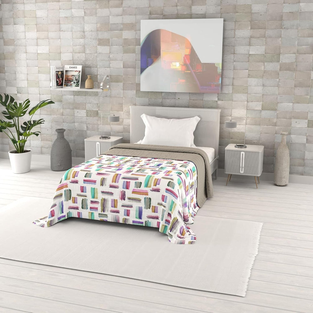 Couette d'été imprimée fantaisie, garnissage polyester, Pétales, 260X270Cm Couettes et quilts Naty Shop Multicolore 220X270Cm