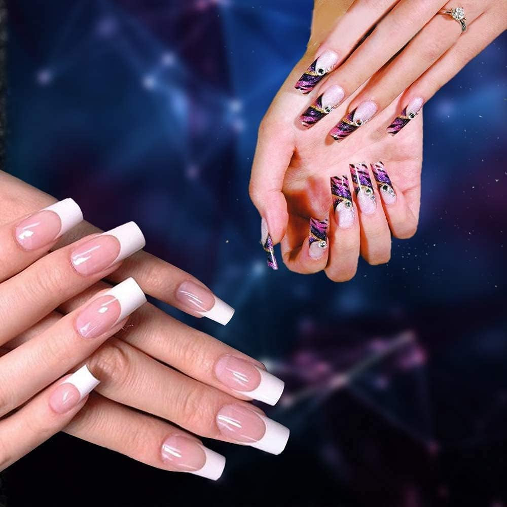 Faux ongles artificiels en acrylique français naturel, 500 pièces, pointes d'art avec boîte pour femmes et filles