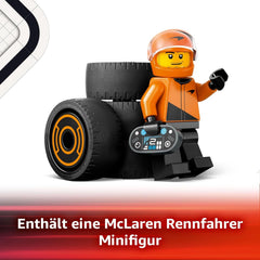 LEGO City F1 Rennfahrer mit McLaren Rennauto - Spielzeug Formel 1 Modell mit Rennwagen und Minifigur - Kleines Geschenk für Jungen und Mädchen ab 6 Jahren oder Motorsport Fans 60442