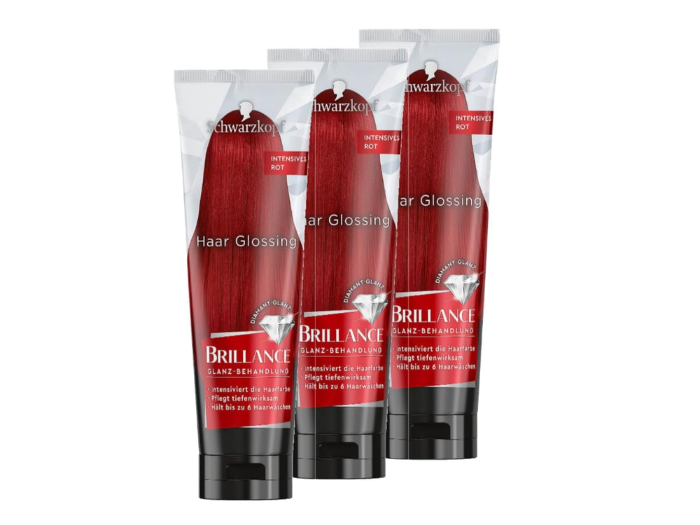 Brillance Shine Treatment, Hair Glossing Radiant Violet (150 ml), nourrit et intensifie la couleur des cheveux, peut être utilisé comme masque capillaire, dure jusqu'à 6 lavages de cheveux Naty Shop Deep Red Hair Dye 150 ml (Pack de 3)