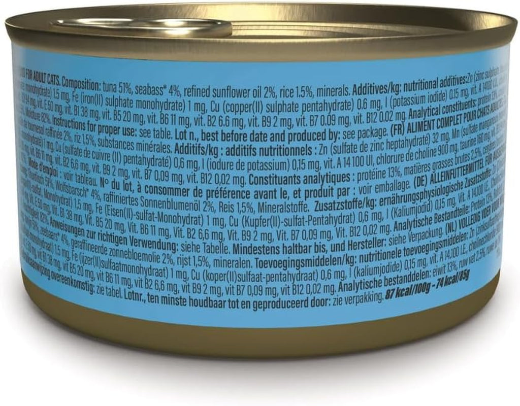 Ton spinos în jeleu, hrană umedă completă pentru pisici, la conservă, cu vitamine adăugate, 100% natural, 6 x 85 g