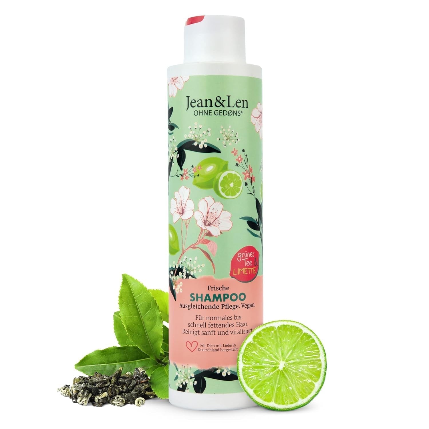 Jean & Len Shampoing hydratant Thé Vert & Citron Vert, pour cheveux normaux à gras, 300 ml Douche et bain Jean & Len Thé Vert & Citron Vert Default Title