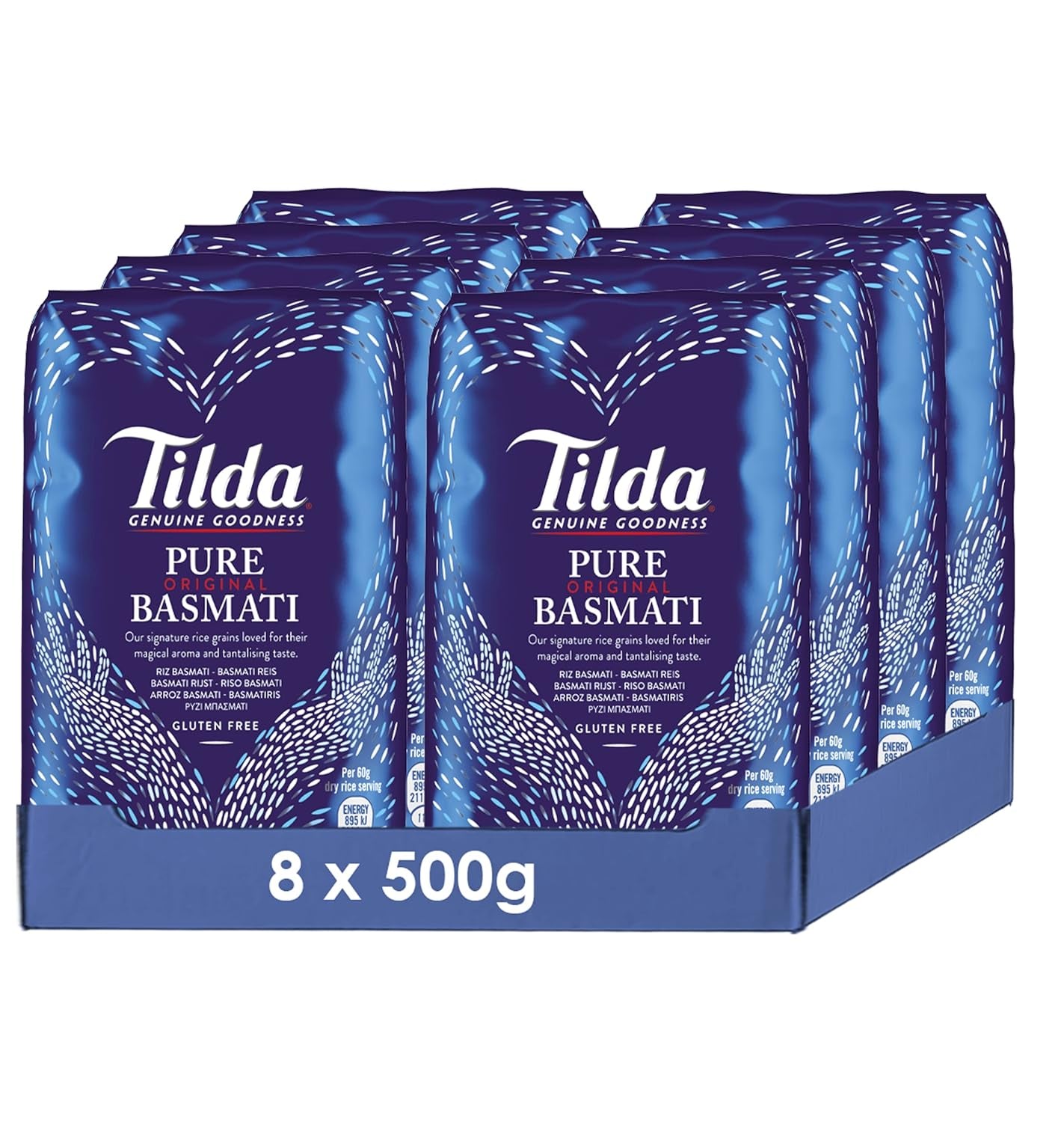 Riz basmati Tilda Pure Original, paquet de 8 (8x500g)