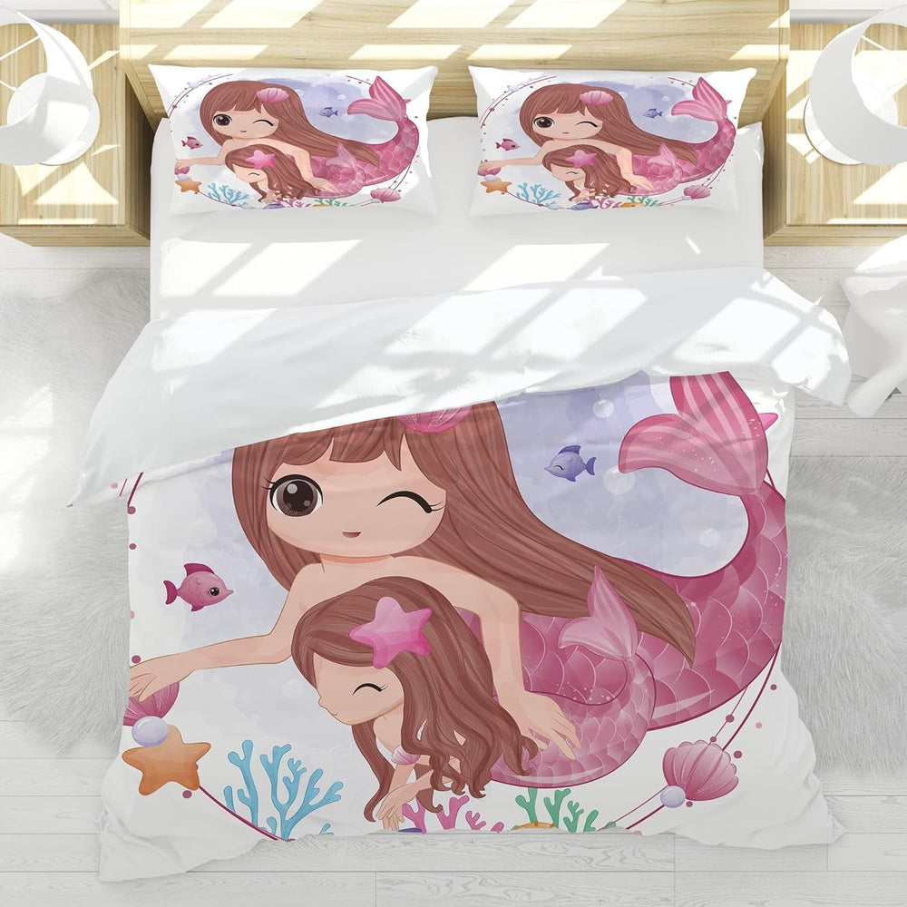 Linge de lit enfant, différentes tailles et divers personnages animés Linge de lit - enfant Naty Shop Sirène (modèle 6) 200X200Cm+80X80Cm