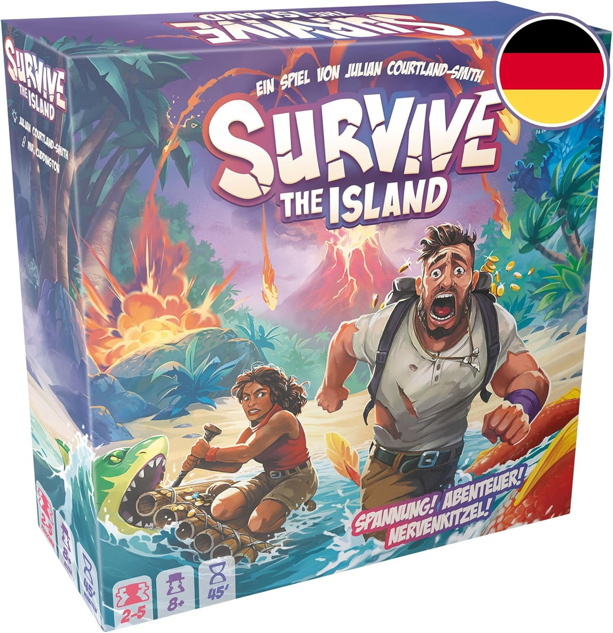 Zygomatic, Survive The Island, Jeu familial, Jeu de société, 2-5 joueurs, 8 ans et plus, 45 minutes, Allemand