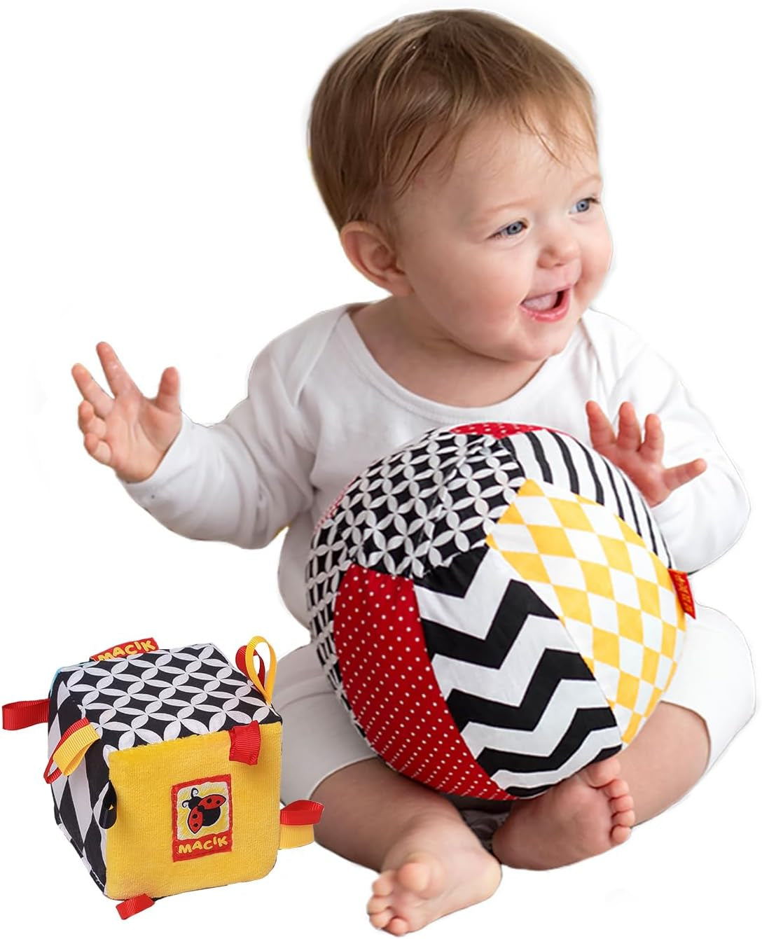 magdum 2 set jeu de cube bébé + balle en tissu - jouet de motricité à partir de 1 an - jouet pour enfant 6 mois - jouet Montessori - jouet éducatif 1 an - cadeau pour enfant - balle pour enfant - cube pour enfant - cadeaux pour enfants Jouets Bebe Naty Shop Titre par défaut