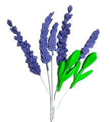 Set 7 decoratiuni comestibile din pasta de zahar, Lavanda Decoratiuni din Pasta de Zahar Nati Shop